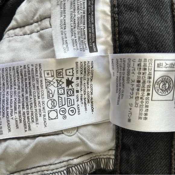 Levi's Big E Premium 501 S Jeans - Faded Black Wash - Grunge Streetwear -Size 27 - Picture 12 of 15